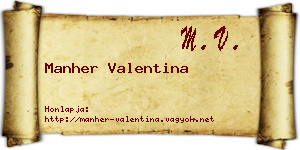 Manher Valentina névjegykártya